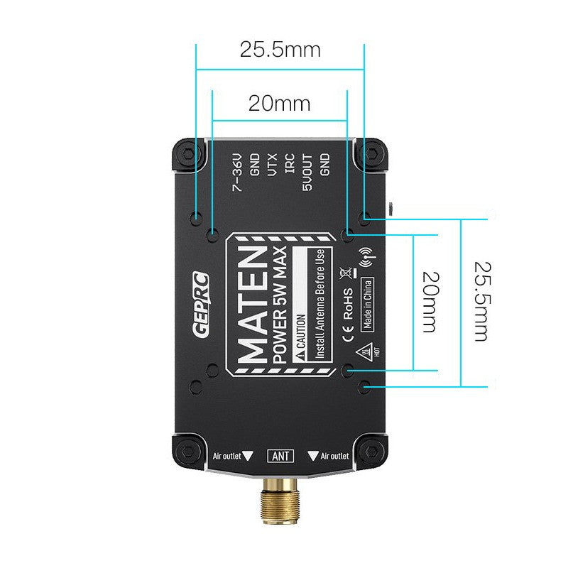 VTX Відео передавач GEPRC MATEN 1.2G 5W VTX PRO