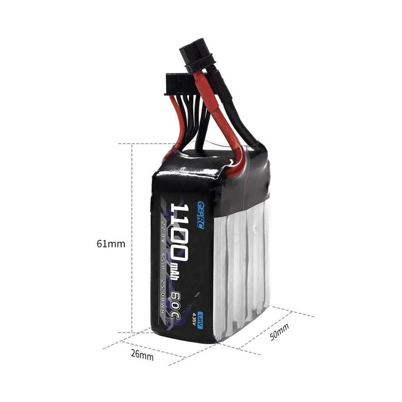 Акумулятор GEPRC 1100mAh 60C 110C 4.35V LiHV 4S6S XT30