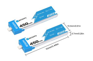 Акумулятори 4 шт BetaFPV BT2.0 450mAh 1S 30C