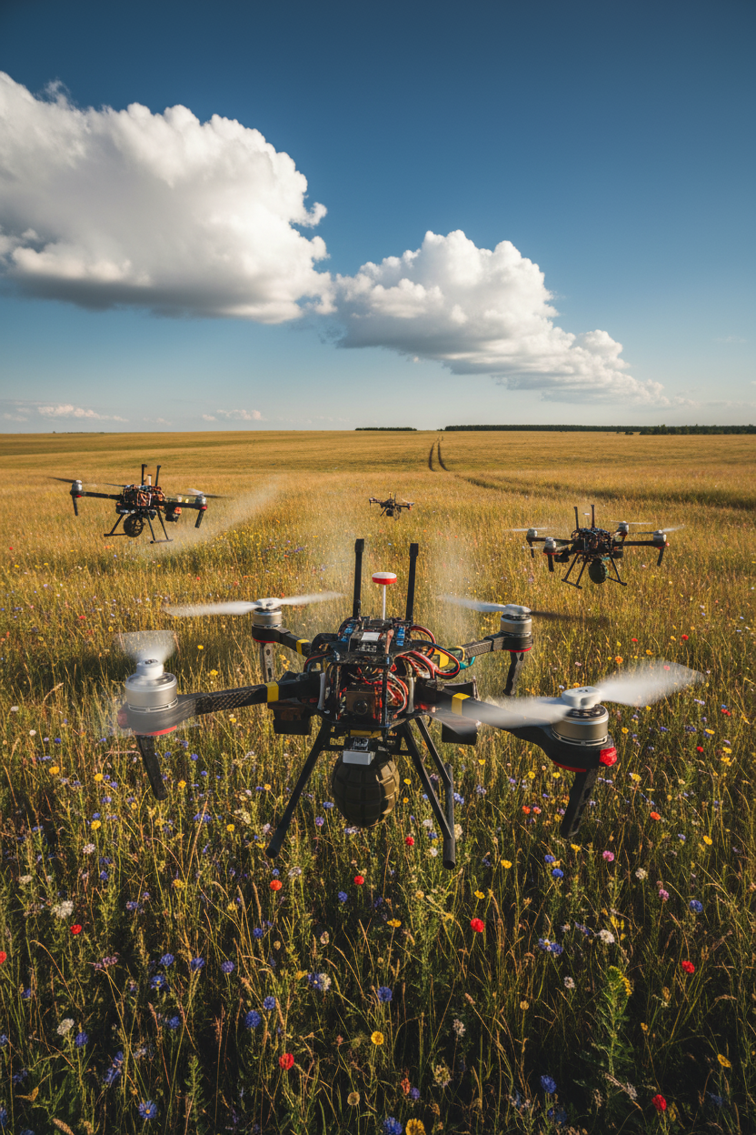Український степ з FPV дронами близько