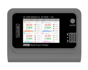 Зарядний пристрій ToolkitRC Q4AC 4x50W AC/DC Smart Charger XT60
