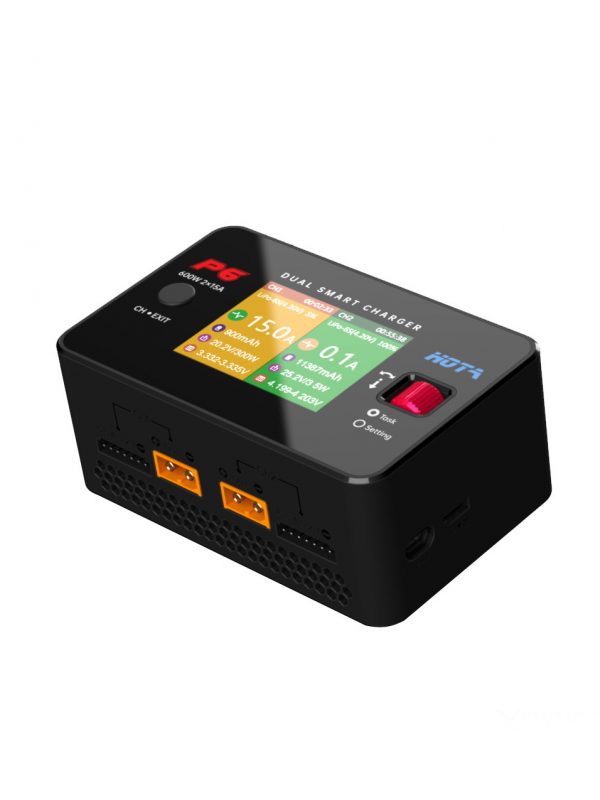 Зарядний пристрій HOTA P6 2x300W DC600W 1-6S - Dual Smart Charger двохканальний