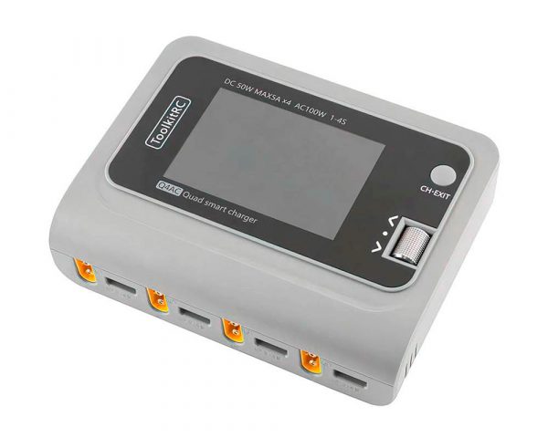 Зарядний пристрій ToolkitRC Q4AC 4x50W AC/DC Smart Charger XT60