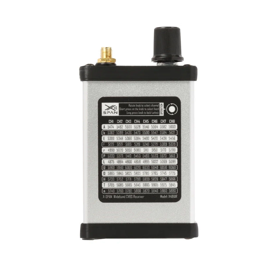 VRX Відео приймач RushFPV 4.8G - 6.1G XSPAN + антена 2 VRX Відео приймач RushFPV 4.8G - 6.1G XSPAN + антена - Зображення 2