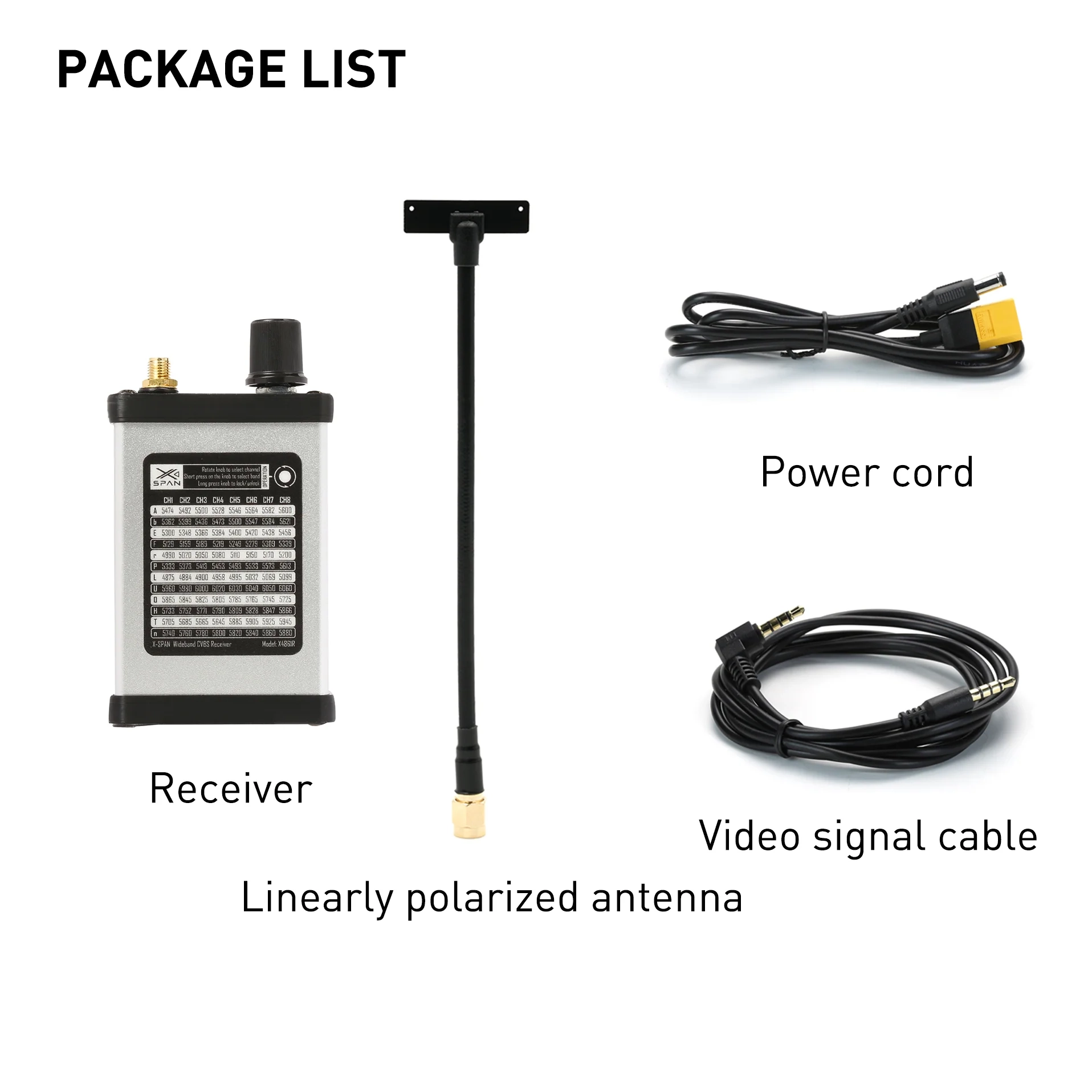 VRX Відео приймач RushFPV 4.8G - 6.1G XSPAN + антена 10 VRX Відео приймач RushFPV 4.8G - 6.1G XSPAN + антена - Зображення 10