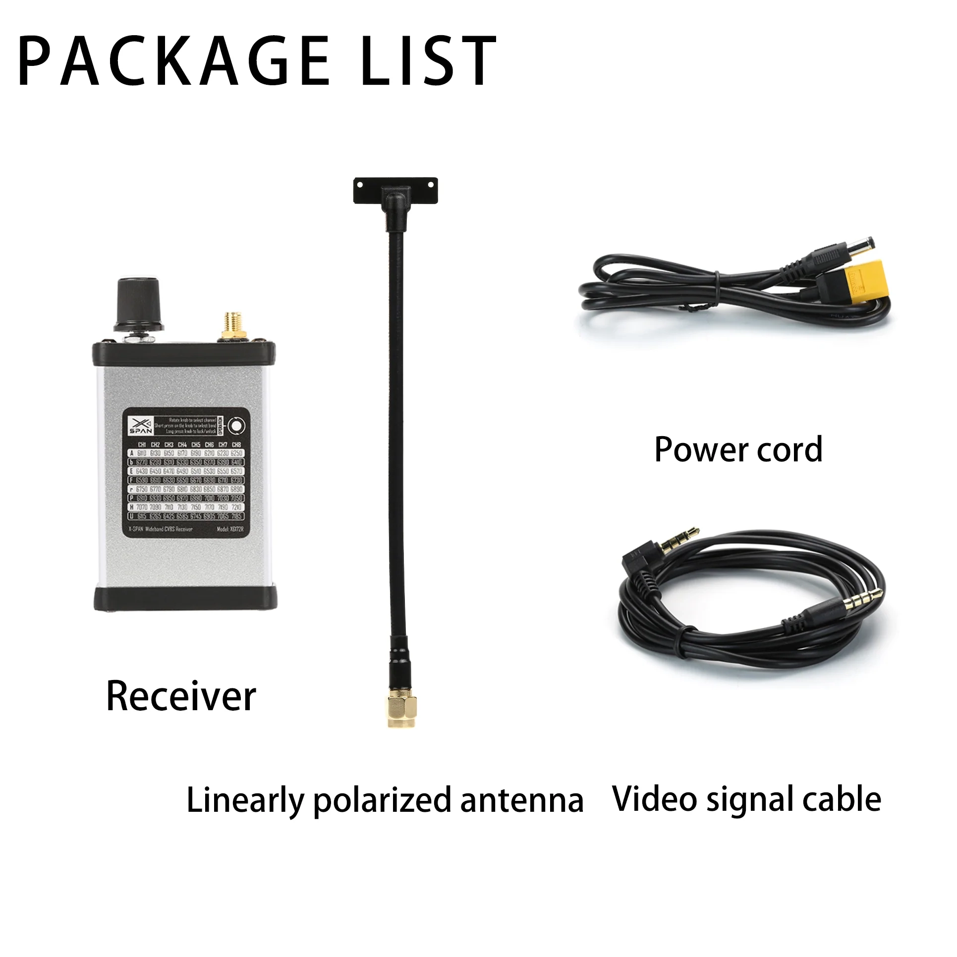 VRX Відео приймач RushFPV 6.1G - 7.2G XSPAN + антена 8 VRX Відео приймач RushFPV 6.1G - 7.2G XSPAN + антена - Зображення 8